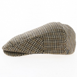 Brown Houndstooth Hooligan Flat Cap - Brixton