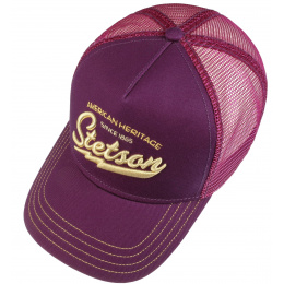 Casquette Baseball Trucker American Heritage Pourpre - Stetson