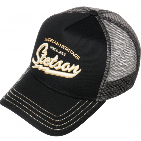 Black American Heritage Trucker Baseball Cap - Stetson