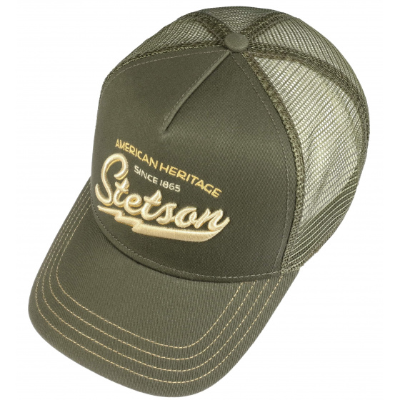 American Heritage Khaki Trucker Baseball Cap - Stetson