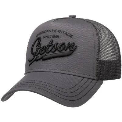 Casquette Baseball Trucker American Heritage Grise - Stetson Reference : 17639| Chapellerie Traclet