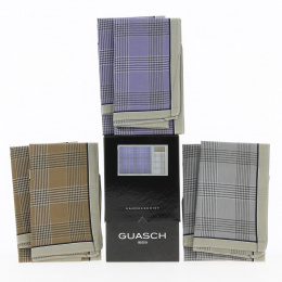 6 Colored Checkered Cotton Handkerchiefs - Traclet