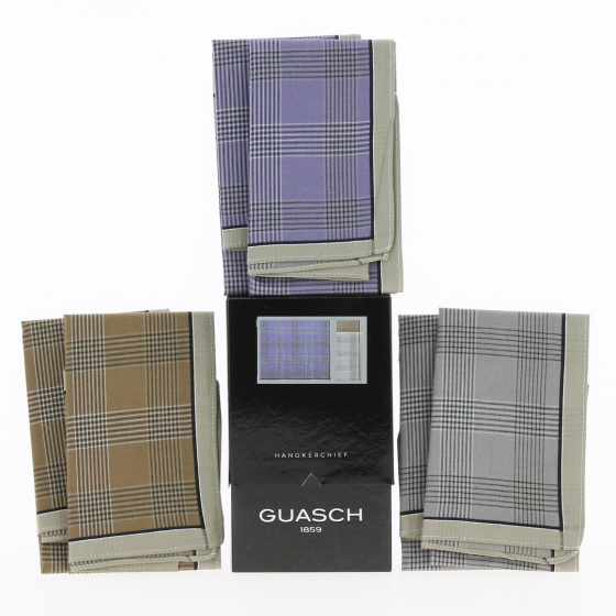 6 Colored Checkered Cotton Handkerchiefs - Traclet