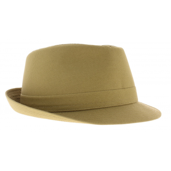 Beige trilby hat