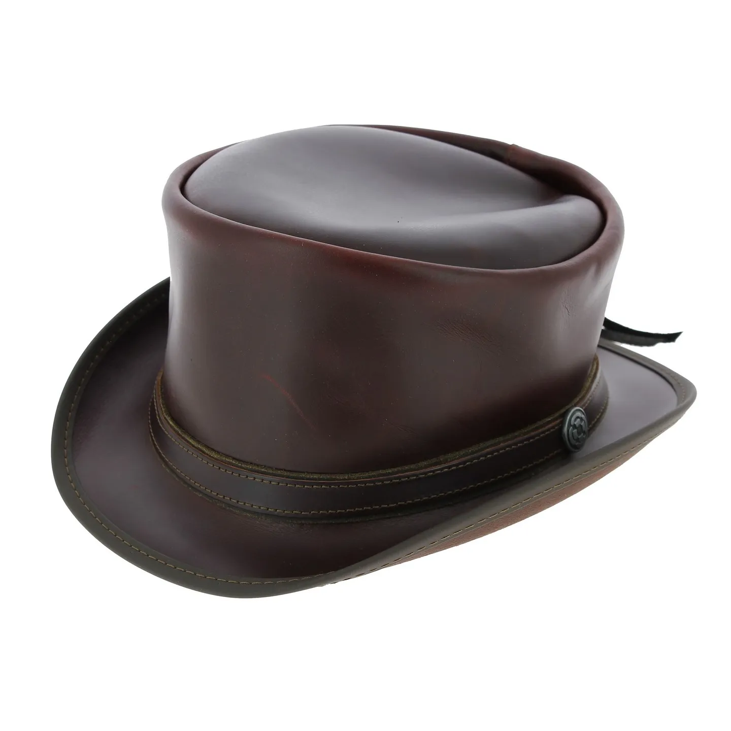 Hampton Leather Half Top Hat Olive - Head'nHome Reference: 17669| Traclet Hat Shop