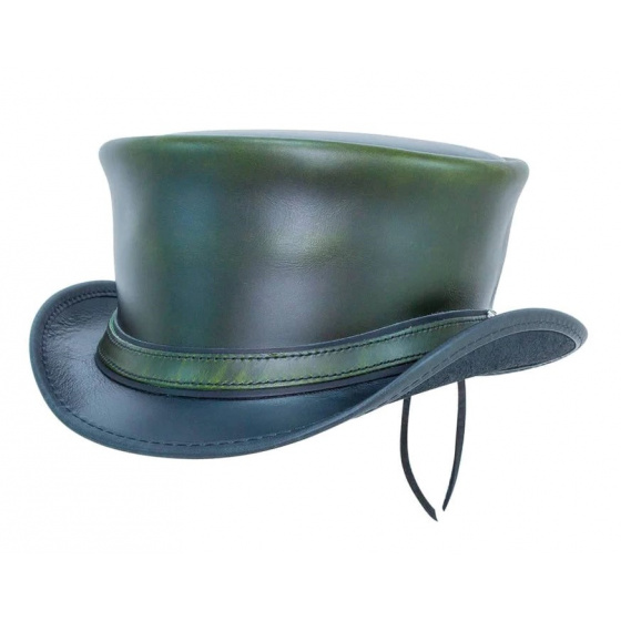 Hampton Half Top Hat Olive Leather - Head'nHome