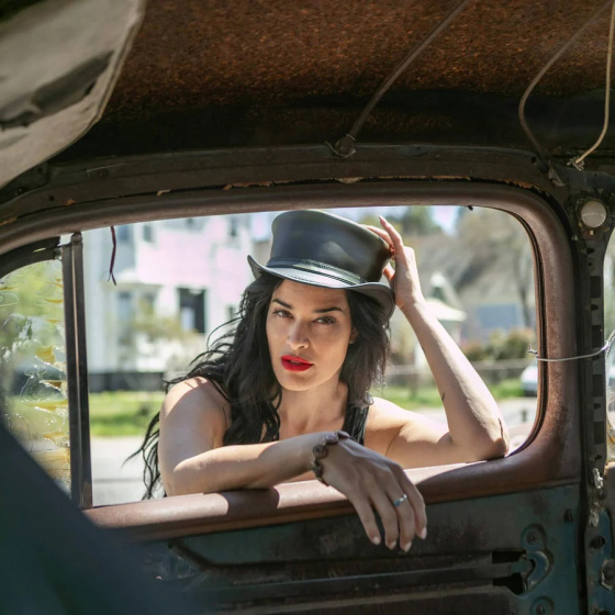 Chapeau Demi Haut de Forme Hampton Cuir Olive - Head'nHome