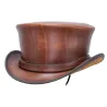 Chapeau Demi Haut de Forme Hampton Cuir Camel - Head'nHome
