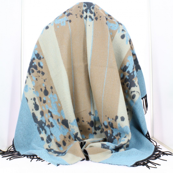 Poncho Motifs Rorschach bleu verso - Traclet