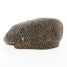 Casquette irlandaise laine Chevrons marron - Fléchet