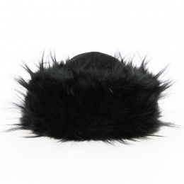 Toque Tkhatch cuir noir et fourrure