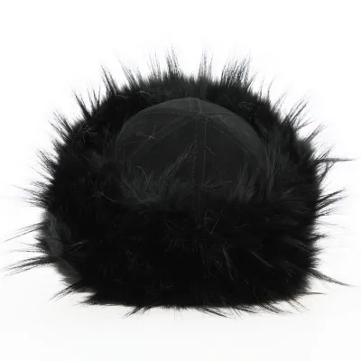 Toque Tkhatch cuir noir et fourrure