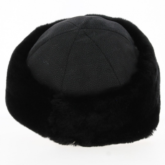 Toque Nilaïda Noire Fourrure Lapin - Anna Rizzo