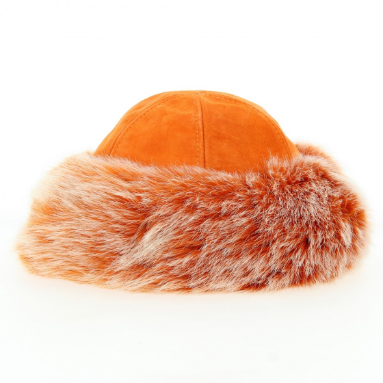 Toque Nastasia Cuir & Fausse Fourrure Orange - Traclet