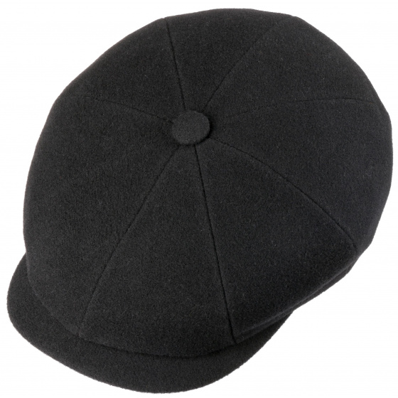Stetson Black Wool Hatteras Cap Stetson Black Wool Hatteras Cap