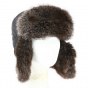 Black Polyester Rabbit Fur Ushanka Hat - Traclet