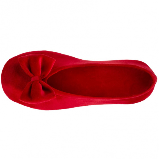 Women's ballerina slippers Red bow - Isotoner Women's ballerina slippers Red bow - Isotoner