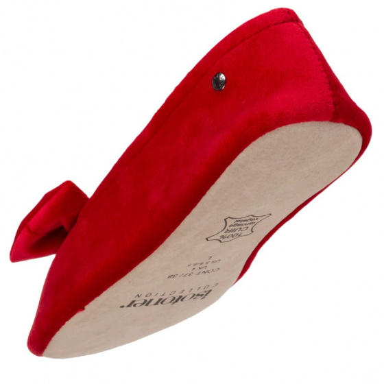 Women's ballerina slippers Red bow - Isotoner Women's ballerina slippers Red bow - Isotoner