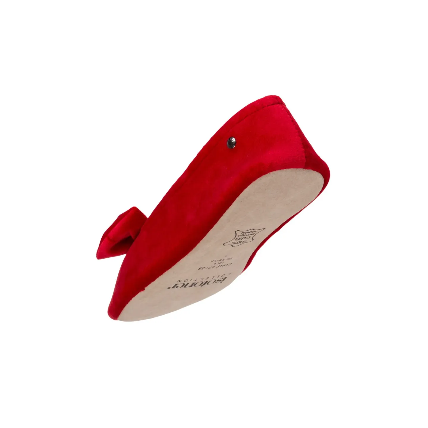 Women's ballerina slippers Red bow - Isotoner