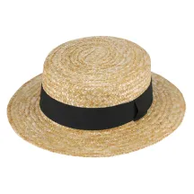 Canotier Grand Bord Paille Naturel - Traclet
