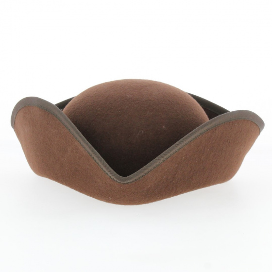 Mini Tricorne Feutre Laine Marron - Traclet Mini Tricorne Feutre Laine Marron - Traclet