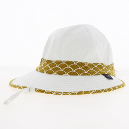Louison Girl's Mustard Anti-UV Chinstrap Cap - Soway