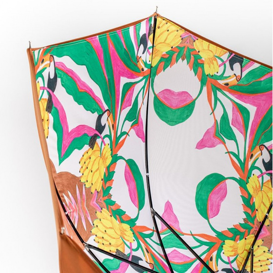 Parapluie femme canne Doublé Coco Banana - Piganiol Parapluie femme canne Doublé Coco Banana - Piganiol