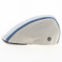 Doma Flat Cap Denim Jean Cotton Beige - Traclet