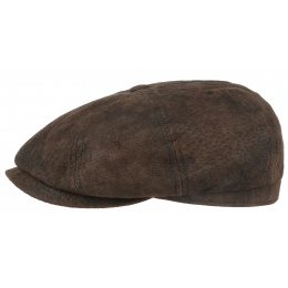 Leather hatteras cap Brown stetson