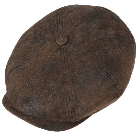 Stetson Brown Leather Hatteras Cap Stetson Brown Leather Hatteras Cap
