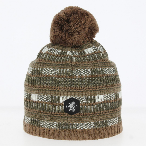Bonnet Pompon Saint-Gildas Kaki - Blanc Bonnet