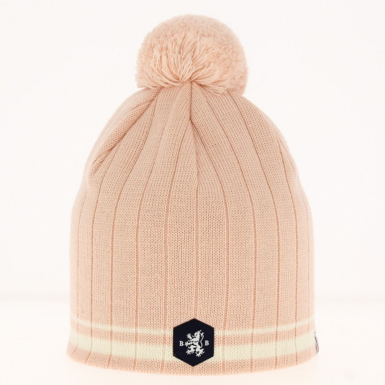 Bonnet Pompon Laine Sancy Rose - White Bonnet