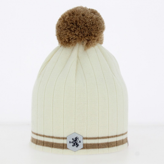 Bonnet Pompon Laine Sancy Ecru - White Bonnet Bonnet Pompon Laine Sancy Ecru - White Bonnet