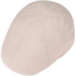 Beige Organic Cotton Flat Cap - Stetson