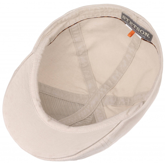 Organic Cotton Flat Cap Beige - Stetson Organic Cotton Flat Cap Beige - Stetson
