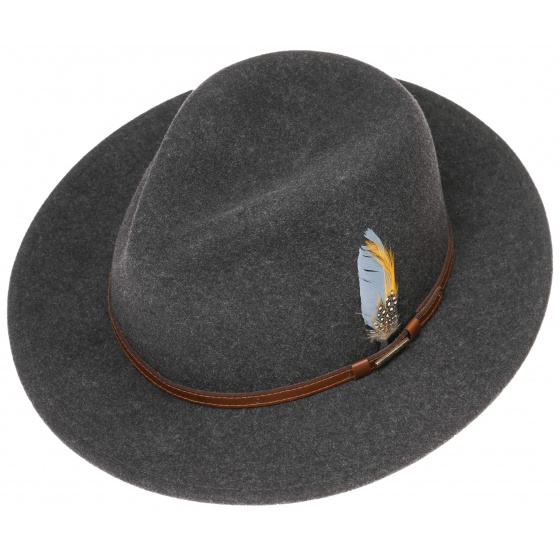 Chapeau Traveller Vitafelt Newberg Noir Chiné - Stetson Chapeau Traveller Vitafelt Newberg Noir Chiné - Stetson