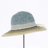 Michela Straw Paper Blue Denim Capeline - Traclet
