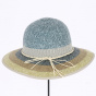 Michela Straw Paper Blue Denim Capeline - Traclet