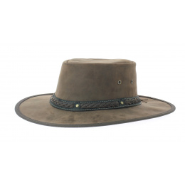 Squashy Leather Hat UPF 50+ Bronco Brown - Barmah