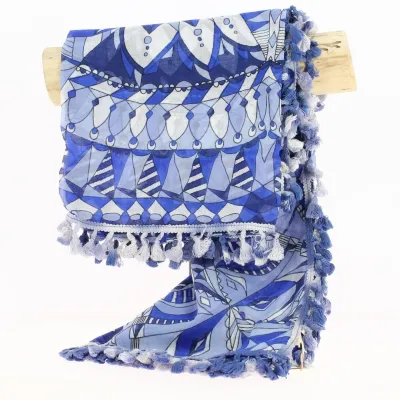 Echarpe Coton Mandala Bleu - Barts