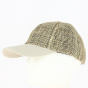 Baseball straw cap with beige cotton peak - Traclet
