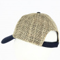 Straw baseball cap with navy cotton peak - Traclet