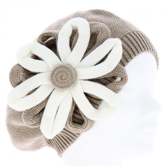 Béret Irma Coton Fleur beige - BeBeret