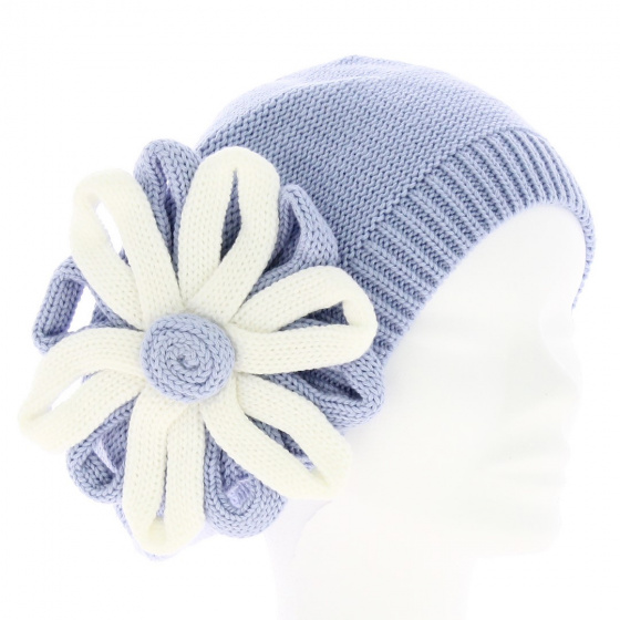 Irma blue cotton beret - BeBeret
