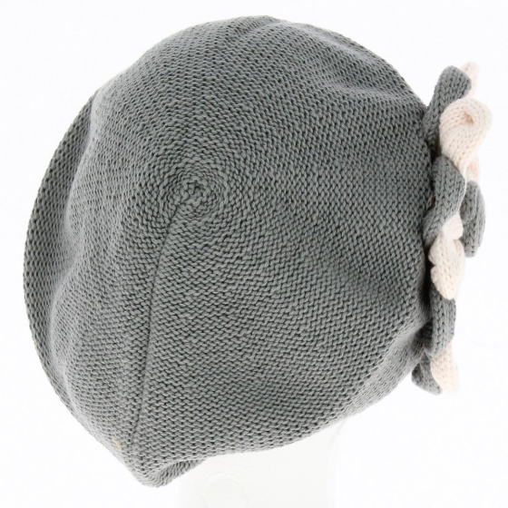 Béret Irma Coton Fleur gris - BeBeret