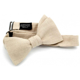 Papillon Bow Tie Linen Beige Sable - Le Coq En Pap