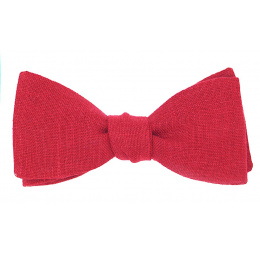 Red Garnet Linen Bow Tie - Le Coq En Pap
