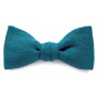 Duck Blue Linen Bow Tie - Le Coq En Pap