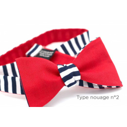 Striped Cotton Reverse Bow Tie - Le Coq En Pap