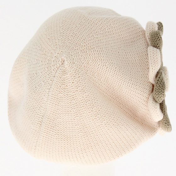 Irma Cotton Flower Pale Pink Beret - BeBeret